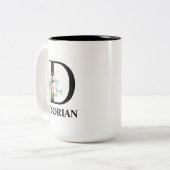 イニシャル D モノグラム おしゃれ ツートーンマグカップ (正面左)