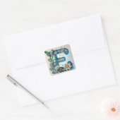 イニシャル「E」フラワーステッカーギフト 💖✨ スクエアシール (封筒)