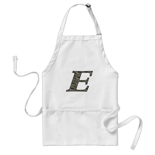 イニシャル E モノグラム アジサイの花 スタンダードエプロン (正面)