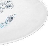 イニシャル"F"ブルーモノグラムカムフローラ カッティングボード (角)