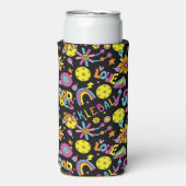 イニシャル、Groovy、レトロ90s、黒Seltzer Ca スリム缶クーラー (Seltzer正面)