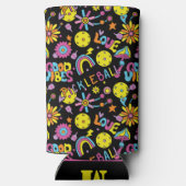 イニシャル、Groovy、レトロ90s、黒Seltzer Ca スリム缶クーラー (裏面)