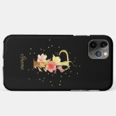 イニシャル I フラワーモノグラム 名前 オーダーメイド Case-Mate iPhoneケース (裏面(横))