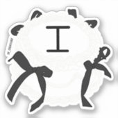 イニシャル I 黒と白のリボン アンティークケーキ シール (正面)