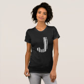イニシャル J バーコード パターン Tシャツ (正面フル)