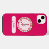 イニシャル J フラワー iPhoneケース (裏面横)