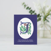 イニシャル J モノグラム フルールドリス 招待状 (スタンド正面)