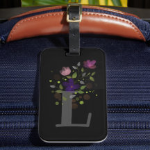イニシャル「L」フラワーデザインラゲッジチケット