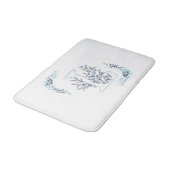 イニシャル"L"ブルーモノグラムカムフローラ バスマット (アングル)