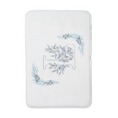 イニシャル"L"ブルーモノグラムカムフローラ バスマット (正面縦)