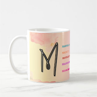 イニシャル「M」マグカップ(11oz) コーヒーマグカップ