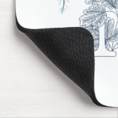 イニシャル"N"ブルーモノグラムカムフローラ マウスパッド (コーナー)