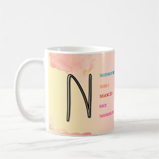 イニシャル「N」マグカップ(11oz) コーヒーマグカップ