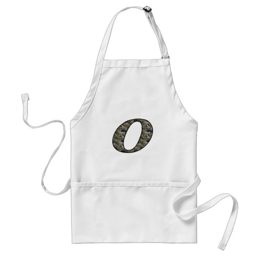 イニシャル「O」あじさいフラワー スタンダードエプロン (正面)