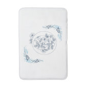 イニシャル"O"ブルーモノグラムカムフローラ バスマット (正面縦)