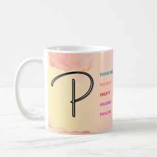 イニシャル「P」マグカップ(11oz) コーヒーマグカップ