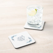 イニシャル"Q"ブルーモノグラムカムフローラ コースター (右側)