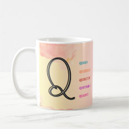 イニシャル「Q」マグカップ(11oz) コーヒーマグカップ