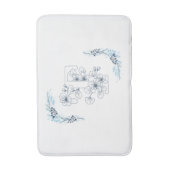 イニシャル"T"ブルーモノグラムカムフローラ バスマット (正面縦)