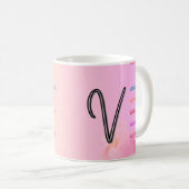 イニシャル「V」マグカップ(11oz) コーヒーマグカップ (正面右)