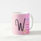 イニシャル「W」マグカップ(11oz) コーヒーマグカップ (正面右)