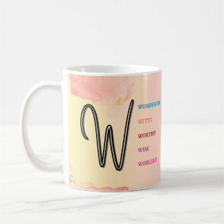 イニシャル「W」マグカップ(11oz) コーヒーマグカップ