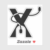 イニシャル X ネズミ モノグラム シール (シート)