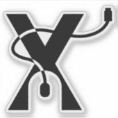 イニシャル X ネズミ モノグラム シール (正面)