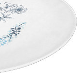 イニシャル"X"ブルーモノグラムカムフローラ カッティングボード (角)