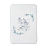 イニシャル"X"ブルーモノグラムカムフローラ バスマット (正面縦)