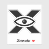 イニシャル X モノグラム目玉デザイン シール (シート)
