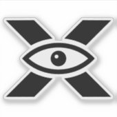 イニシャル X モノグラム目玉デザイン シール (正面)