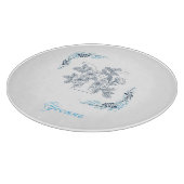 イニシャル"Y"ブルーモノグラムカムフローラ カッティングボード (角)