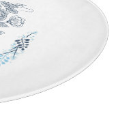 イニシャル"Y"ブルーモノグラムカムフローラ カッティングボード (角)