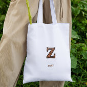 イニシャル「Z」の型押しレザーモノグラム ウエスタン トートバッグ