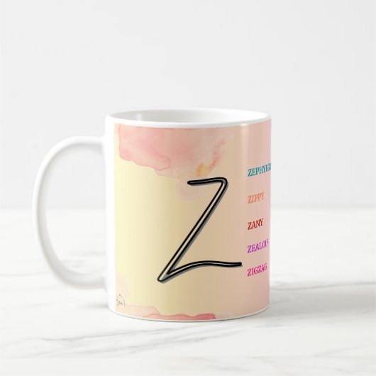 イニシャル「Z」マグカップ(11oz) コーヒーマグカップ (左)