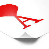 イニシャルAと大きな赤いハート フォトプリント (角)