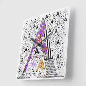 イニシャルA スクエア壁時計 (傾斜)