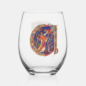 イニシャルA ステムなしワイングラス (裏面)