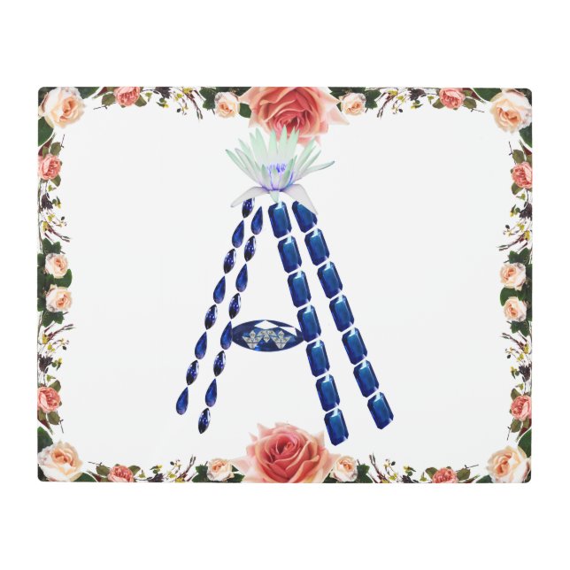 イニシャルA メタルプリント (正面)