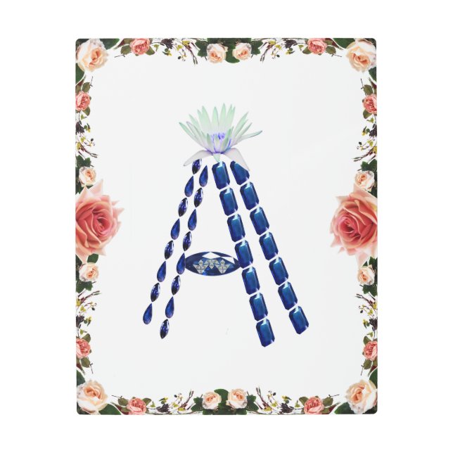 イニシャルA メタルプリント (正面)