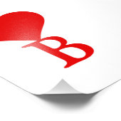 イニシャルBと大きな赤いハート フォトプリント            (角)