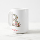 イニシャルBのうさぎ メリークリスマス コーヒーマグカップ (正面左)
