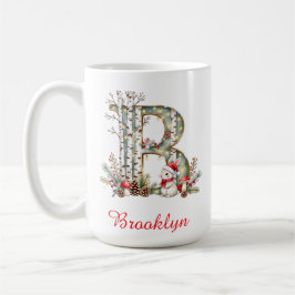 イニシャルBのうさぎ メリークリスマス コーヒーマグカップ
