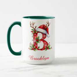 イニシャルBサンタ メリークリスマス マグカップ