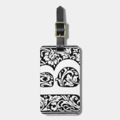 イニシャルBモノグラム。名カスタマイズ花柄 ラゲッジタグ (正面縦)