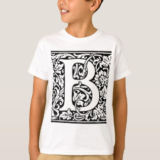 イニシャルBモノグラム。名カスタマイズ花柄 Tシャツ
