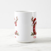 イニシャルCの雪の結晶 メリークリスマス コーヒーマグカップ (中央)
