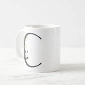 イニシャルCソフトカラー花コーヒーマグ コーヒーマグカップ (正面左)