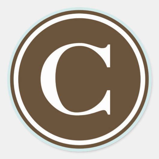 イニシャルCモノグラムサークルレター印鑑パーティーの好意 ラウンドシール (正面)